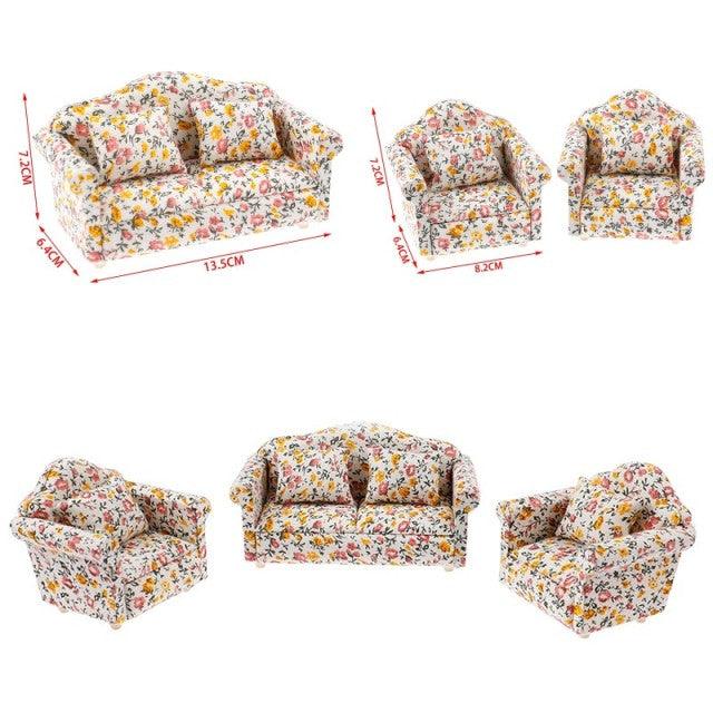 1:12 Dollhouse Miniature Wood Bed with Drawer Bedroom Living Room Sofa Set Simulation Furniture Model - Encouraging The Truth Organization