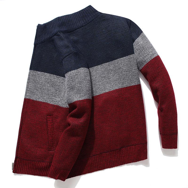 2020 New Cardigan Men Sweater Striped Grey Men's Sweater Oversized Knitted Cardigan Warm Clothes For Man 3XL Korean Style Homme - Encouraging The Truth Organization