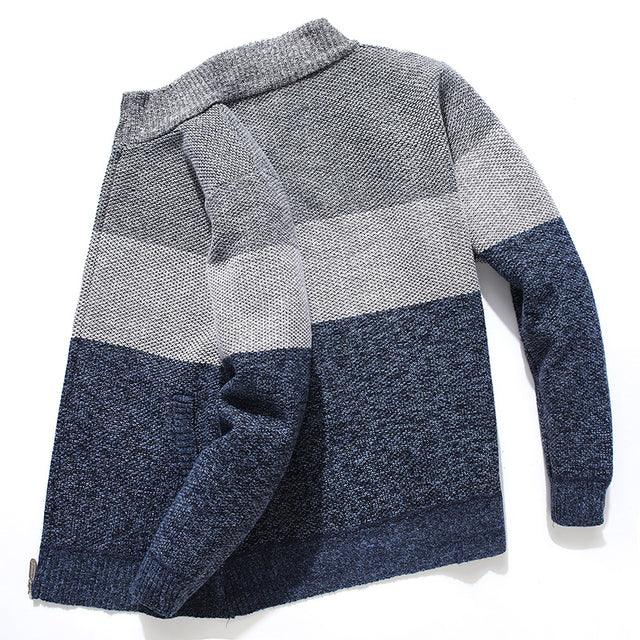 2020 New Cardigan Men Sweater Striped Grey Men's Sweater Oversized Knitted Cardigan Warm Clothes For Man 3XL Korean Style Homme - Encouraging The Truth Organization