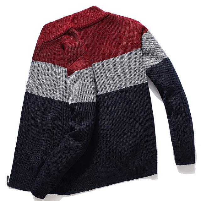 2020 New Cardigan Men Sweater Striped Grey Men's Sweater Oversized Knitted Cardigan Warm Clothes For Man 3XL Korean Style Homme - Encouraging The Truth Organization