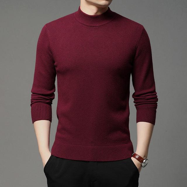 2022 Autumn and Winter New Men Turtleneck Pullover Sweater Fashion Solid Color Thick and Warm Bottoming Shirt Male Brand Clothes - Encouraging The Truth Organization