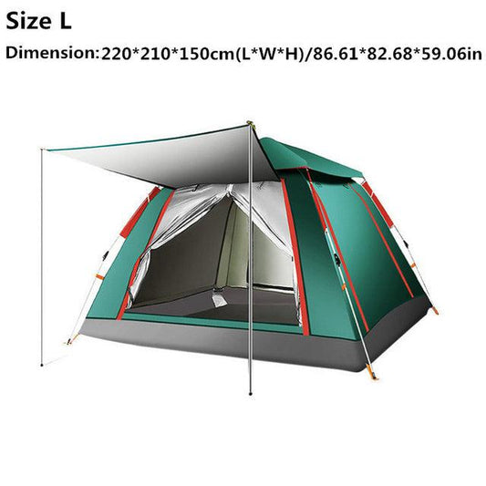 3-4 Person Fully Automatic Double Layer Waterproof Hiking Camping Tent Easy Setup Pop Up Self Outdoor Large Family Gazebo Tent - Encouraging The Truth Organization