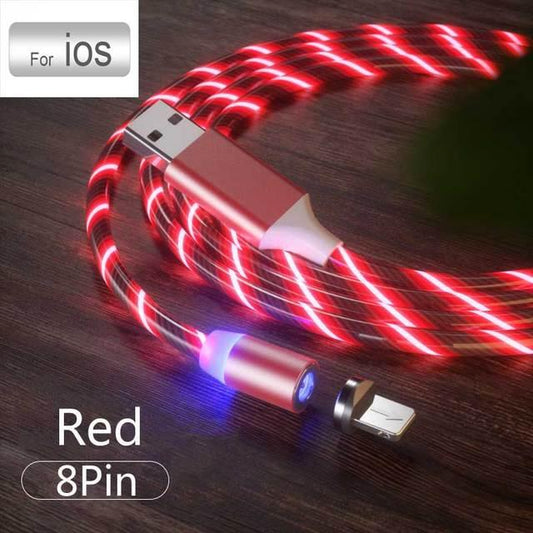 3 In1 Magnetic Current Luminous Lighting Charging Mobile Phone Cable Cle Usb C Cable LED Micro USB Type C for Iphone Huawei P50 - Encouraging The Truth Organization