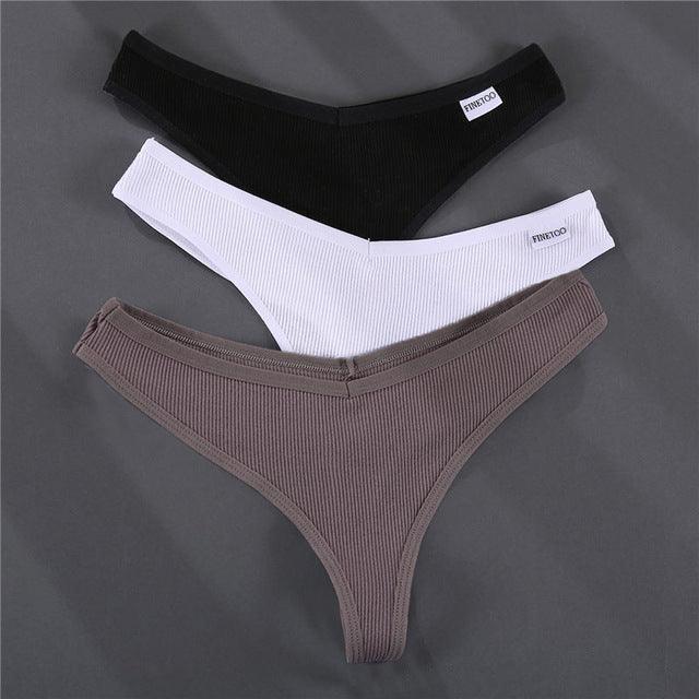 3PCS/Set G-string Panties Cotton Women's Underwear Sexy Panties Female Underpants Thong Solid Color Pantys Lingerie M-XL Design - Encouraging The Truth Organization