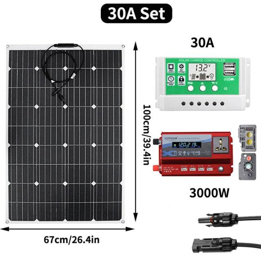 600w 1200w ETFE Solar Panel 12v Photovoltaic Home System Inverter Complete Kit Solar Cell Battery Charger For Car Boat Camping - Encouraging The Truth Organization