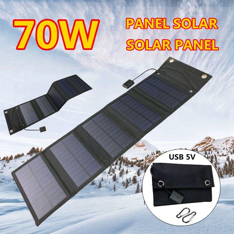 70W Foldable USB 5V Solar Panel Power Bank Portable Waterproof Solar Panel Charger Outdoor Mobile Phone Power for Camping Hiking - Encouraging The Truth Organization