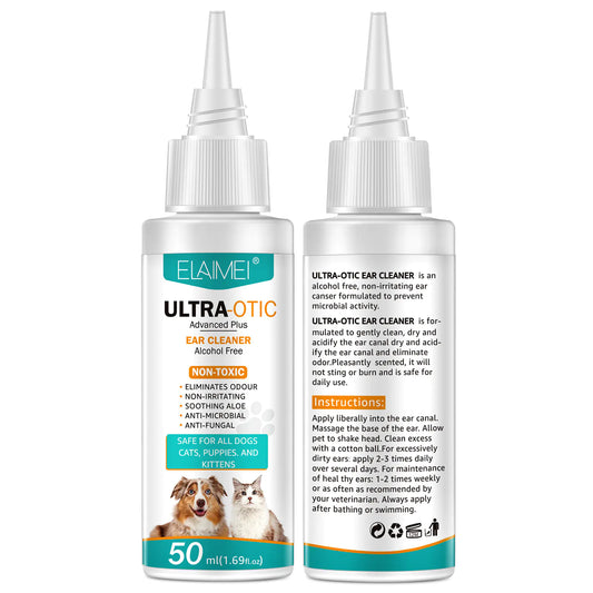 Pet Ear Cleaner 50ml - Gentle Ear Cleaning Solution for Dogs & Cats