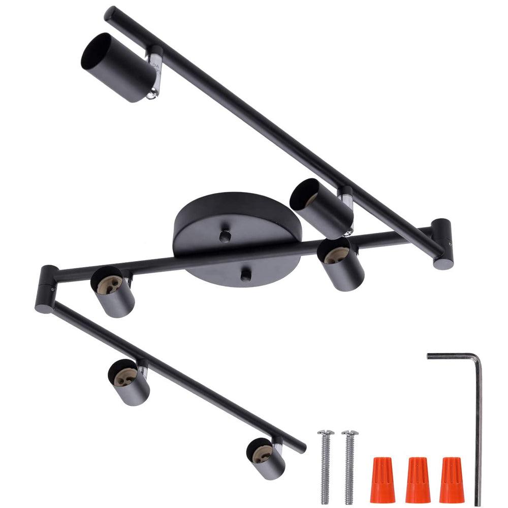 AIBOO 4 / 6 Heads Black/Silver LED Chandeliers Light Morden Industrial Sytle GU10 Base For Bedroom Living Room - Encouraging The Truth Organization