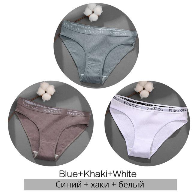 FINETOO 3PCS/Set Women's Underwear Cotton Panty Sexy Panties Female Underpants Solid Color Panty Intimates Women Lingerie M-2XL - Encouraging The Truth Organization