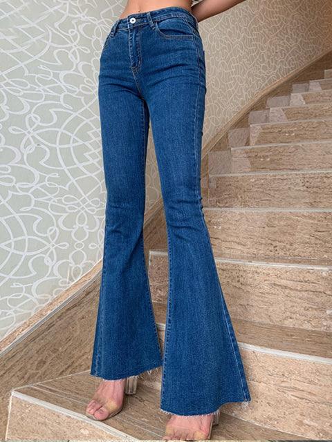 Flare Jeans Pants Women Vintage Denim Ladies Jeans Women High Waist Fashion Stretch Pocket Trousers Plus Size Wide Leg Jeans - Encouraging The Truth Organization