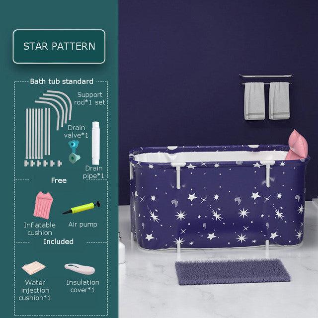 Folding Bath Bucket Adult Portable Bathtub Children Swimming Pool Household Plastic Full Body Bathtub With Cover Home Sauna - Encouraging The Truth Organization