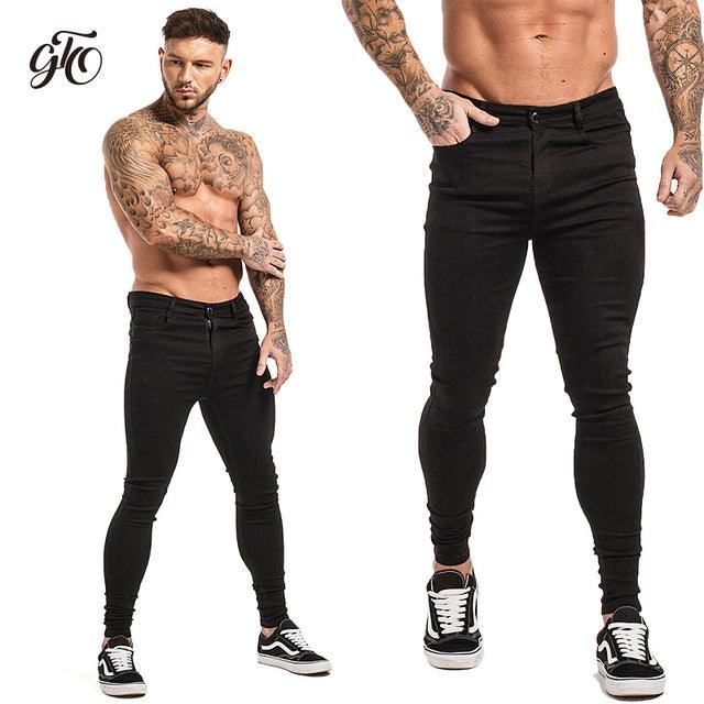 GINGTTO Jeans Men Elastic Waist Skinny Jeans Men 2020 Stretch Ripped Pants Streetwear Mens Denim Jeans Blue - Encouraging The Truth Organization