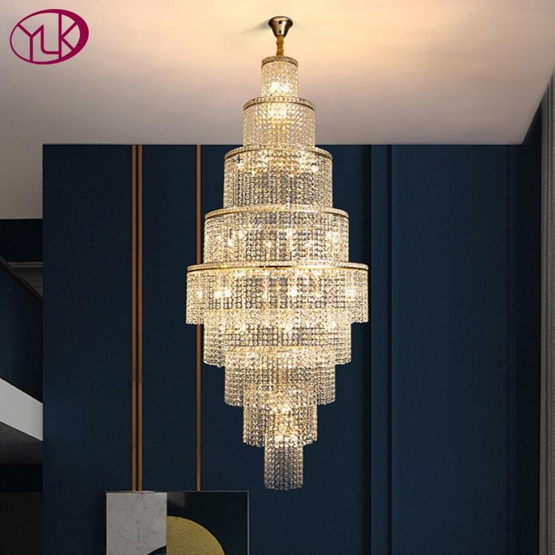 Luxury modern crystal chandelier for staircase large living room cristal lamp gold home decor hanging light villa loft lustres - Encouraging The Truth Organization