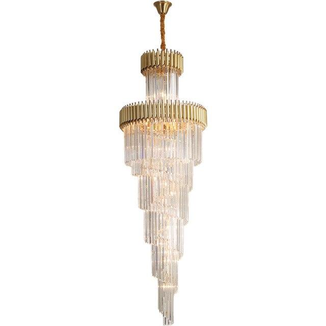 Luxury modern crystal chandelier for staircase Long loft black cristal light fixture villa lobby living room decor hang lighting - Encouraging The Truth Organization