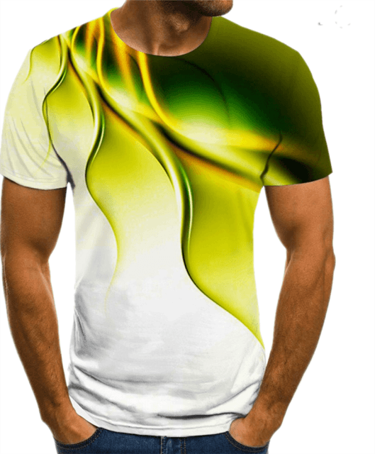New 3D print high quality fashion sales men's summer round neck short sleeve T-shirt blue green red purple flame top - Encouraging The Truth Organization