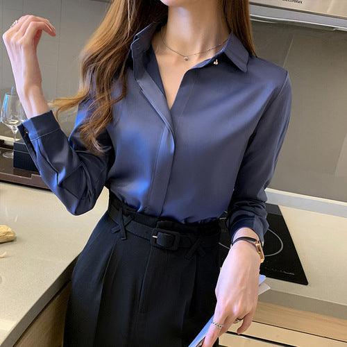 Silk Women's Shirt Long Sleeve Fashion Woman Blouses 2022 Satin Top Female Shirts and Blouse Basic Ladies Tops OL Women Clothing - Encouraging The Truth Organization
