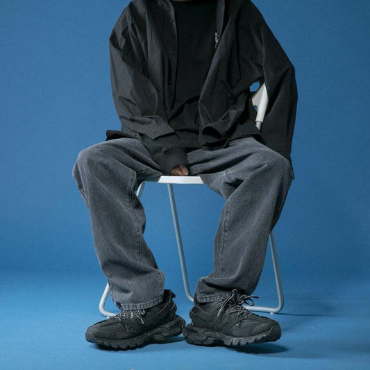 Spring Wide-leg Jeans Men's Fashion Casual Korean Jeans Men Streetwear Loose Hip-hop Straight Denim Trousers Mens M-2XL - Encouraging The Truth Organization