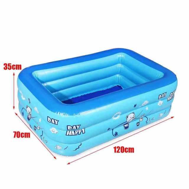 120cm 2/3layers Inflatable Square Swimming Pool Children Inflatable Pool Bathing Tub Baby Kid Home Outdoor Large Swimming Pool - Encouraging The Truth Organization