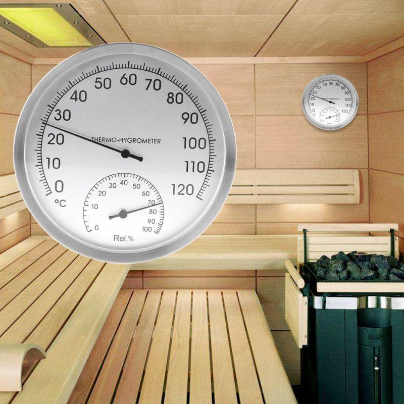 127mm 5&quot; Electronics Hygrometer Wall Hung Stainless Steel Indoor Outdoor Sauna Room Temperature Humidity Tester Monitor - Encouraging The Truth Organization