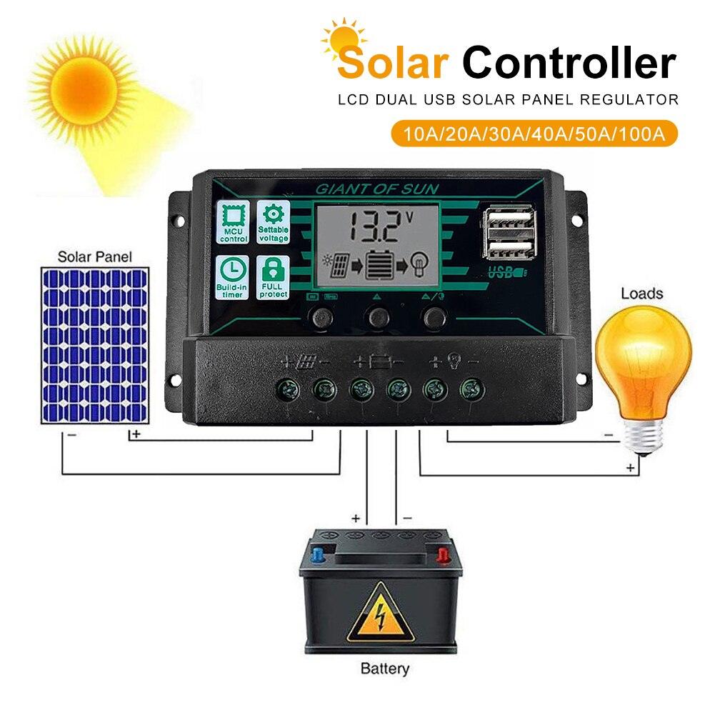 12V/24V MPPT/PWM 2-in-1 Solar Charge Controller Solar Panel Battery Intelligent Regulator With Dual USB Port And LCD Display - Encouraging The Truth Organization