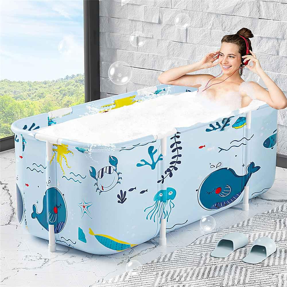 135cm Portable Folding Bathtub Large Plastic Bath Bucket Insulation Bathing Bath Barrel for an Adult or a Children Swimming Pool Bathtub - Encouraging The Truth Organization