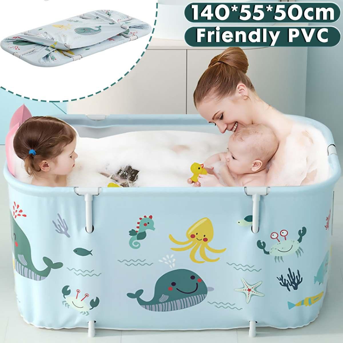 140cm Portable Folding Bathtub Adult Children Swimming Pool Large Plastic Bathtub Bath Bucket Insulation Bathing Bath Tub - Encouraging The Truth Organization