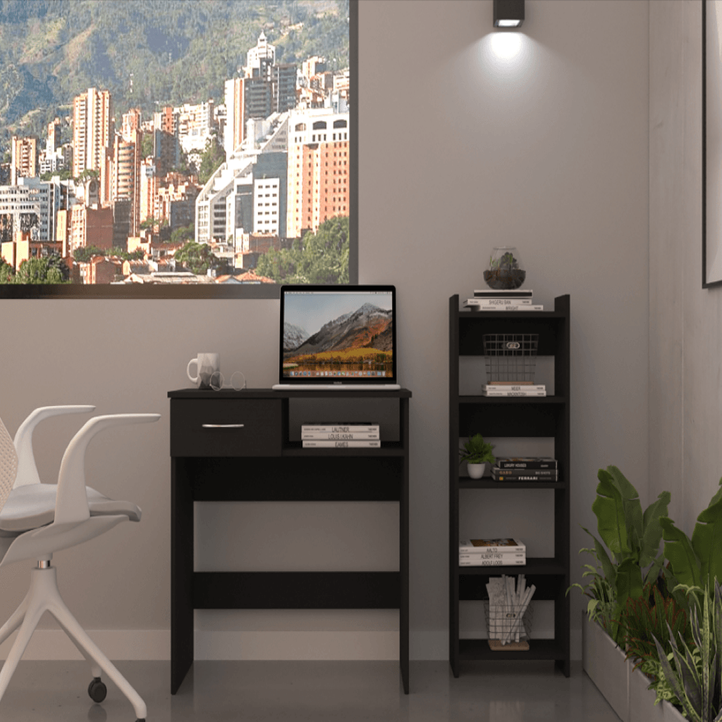 Treia Home Office Set, Two Parts Set, One Drawer, Desktop, Keyboard Tray, Stand, Five Shelves - Encouraging The Truth Organization