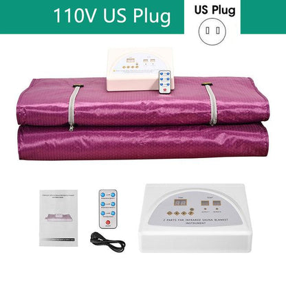 2 Zone Infrare Heating Sauna Blanket Weight Loss Body Shaper Professional Detox Therapy Body Slimming Home Use 110V 220V - Encouraging The Truth Organization