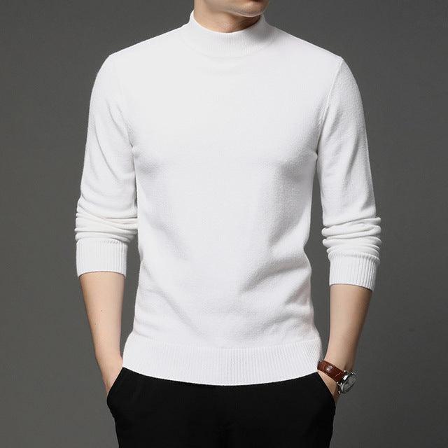 2022 Autumn and Winter New Men Turtleneck Pullover Sweater Fashion Solid Color Thick and Warm Bottoming Shirt Male Brand Clothes - Encouraging The Truth Organization