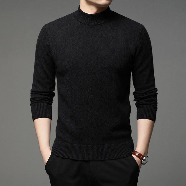 2022 Autumn and Winter New Men Turtleneck Pullover Sweater Fashion Solid Color Thick and Warm Bottoming Shirt Male Brand Clothes - Encouraging The Truth Organization