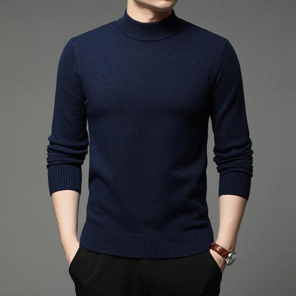 2022 Autumn and Winter New Men Turtleneck Pullover Sweater Fashion Solid Color Thick and Warm Bottoming Shirt Male Brand Clothes - Encouraging The Truth Organization
