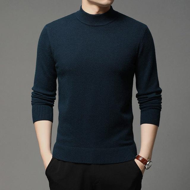 2022 Autumn and Winter New Men Turtleneck Pullover Sweater Fashion Solid Color Thick and Warm Bottoming Shirt Male Brand Clothes - Encouraging The Truth Organization