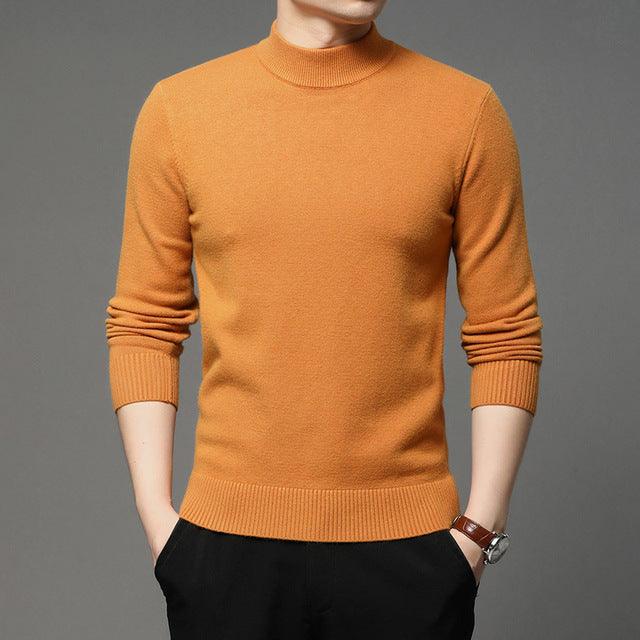 2022 Autumn and Winter New Men Turtleneck Pullover Sweater Fashion Solid Color Thick and Warm Bottoming Shirt Male Brand Clothes - Encouraging The Truth Organization