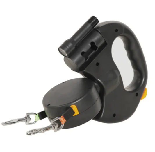 Auto Double Dog Leash - Retractable Dual Leash for Walking Two Dogs with 3M Extension