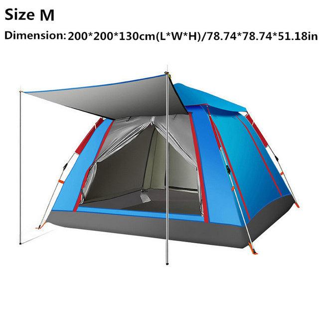 3-4 Person Fully Automatic Double Layer Waterproof Hiking Camping Tent Easy Setup Pop Up Self Outdoor Large Family Gazebo Tent - Encouraging The Truth Organization