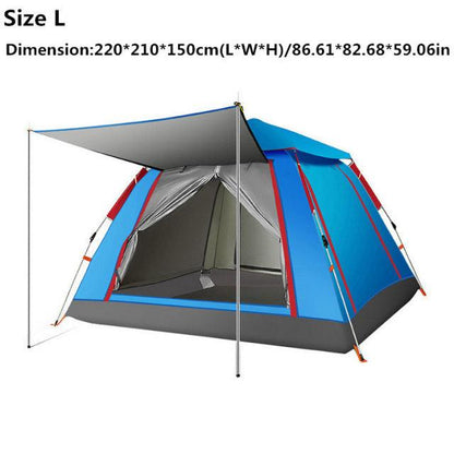 3-4 Person Fully Automatic Double Layer Waterproof Hiking Camping Tent Easy Setup Pop Up Self Outdoor Large Family Gazebo Tent - Encouraging The Truth Organization