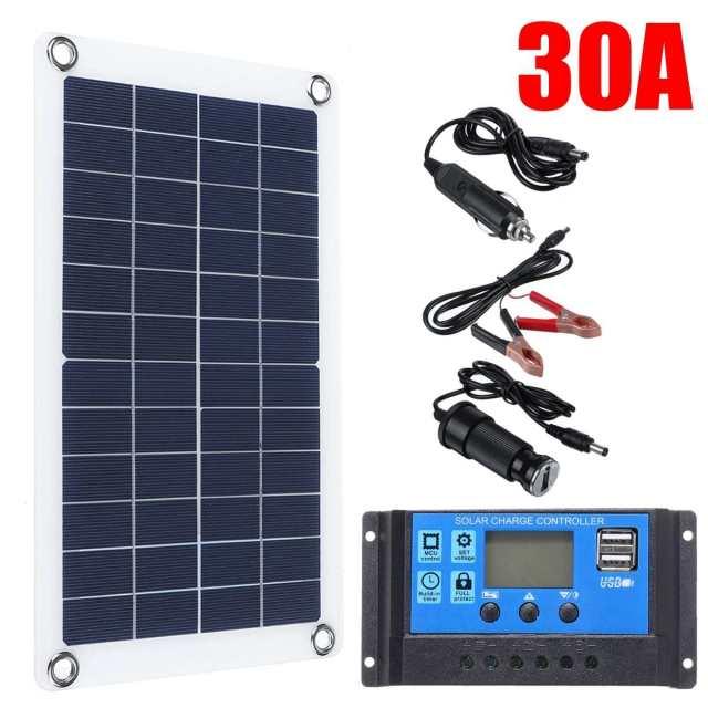 300W Solar Panel 12V Monocrystalline Cell 10/20/30A Solar Charger Controller For Battery Cell Phone Charger with Battery Clip - Encouraging The Truth Organization