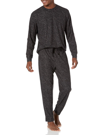 Nautica Mens Waffle Pajama Pant Set Charcoal Heather