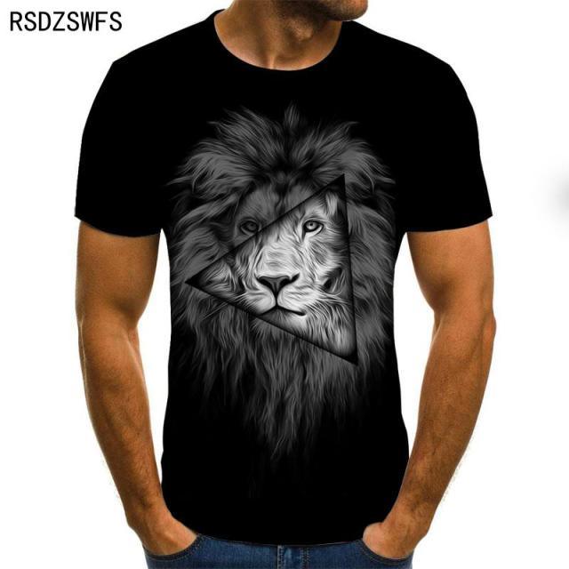 3D print Animal tiger Lion face man's T-shirt New loose lion casual majestic summer fashion shirt Harajuku oversized t shirt - Encouraging The Truth Organization