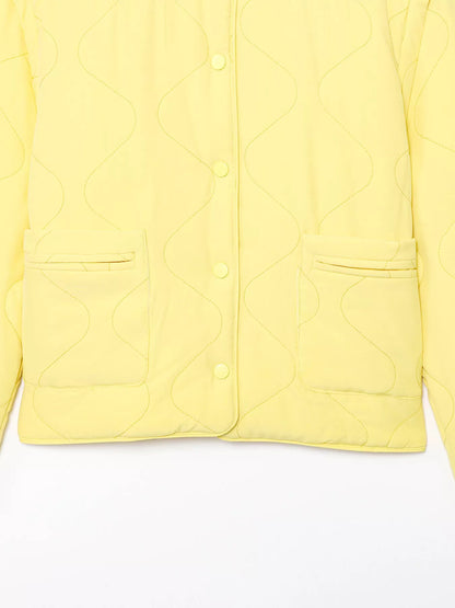 Quilted Lightweight Snap Down Puffer Jacket