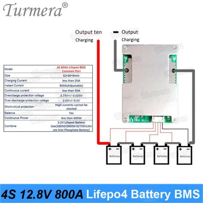 4S 800A 50A 12.8V 14.4V 32700 Lifepo4 Battery BMS Balance to Solar Panel or Electric Boat Uninterrupted Power Supply 12VTurmera - Encouraging The Truth Organization