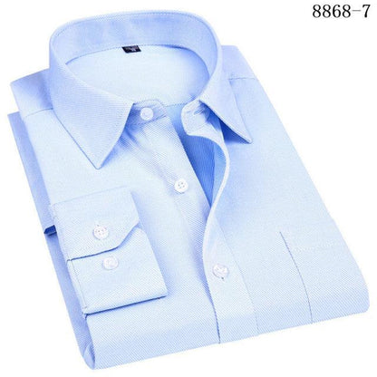 4XL 5XL 6XL 7XL 8XL Large Size Men's Business Casual Long Sleeved Shirt White Blue Black Smart Male Social Dress Shirts For Plus - Encouraging The Truth Organization