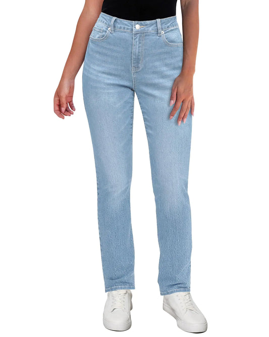 Women's High Waist Straight Leg Jeans - Roadknight Blue