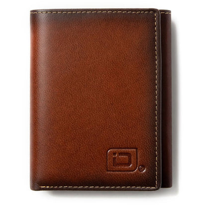 Mens RFID Wallet - Extra Capacity Leather Trifold 7 slot with ID Window