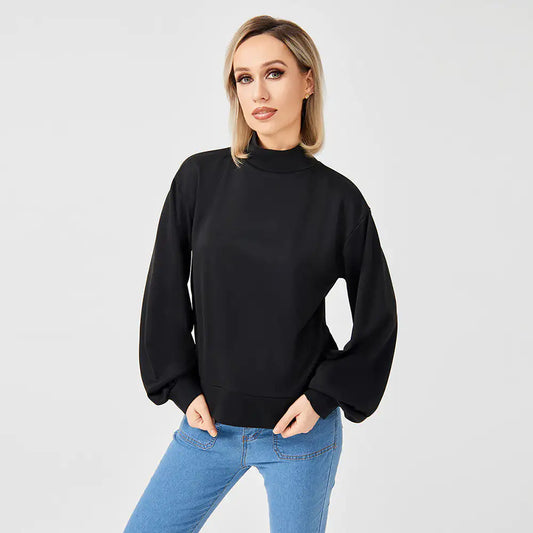 Women's Pullover Sweatshirt - Casual Comfort Cotton Blend