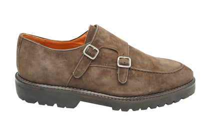 Andrea Ventura Norvegese Parigino Adler Suede Monk Strap Shoes