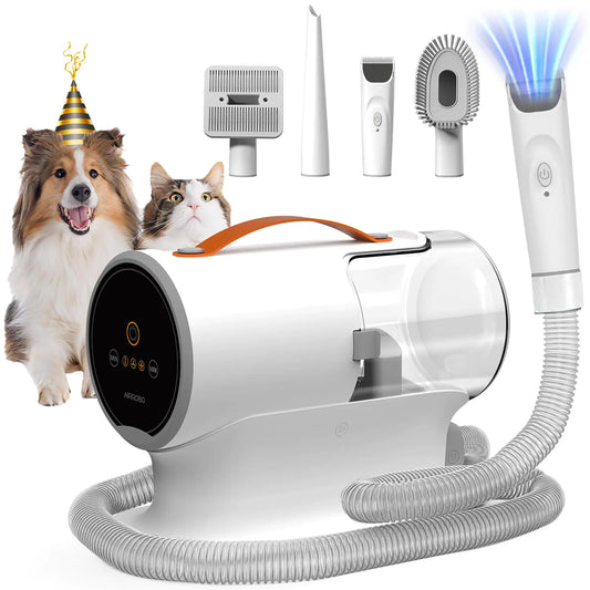 AIRROBO Dog Grooming Vacuum Kit - 12000Pa Pet Hair Vacuum with 5 Tools & 2L Dust Cup (Model PG100)