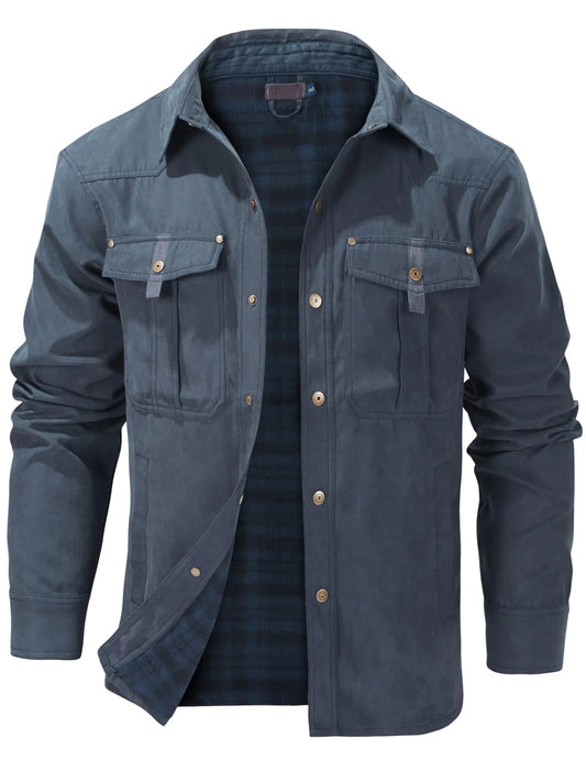 Mr.Stream Flannel Lined Western Shirt Jacket – Snap Plaid