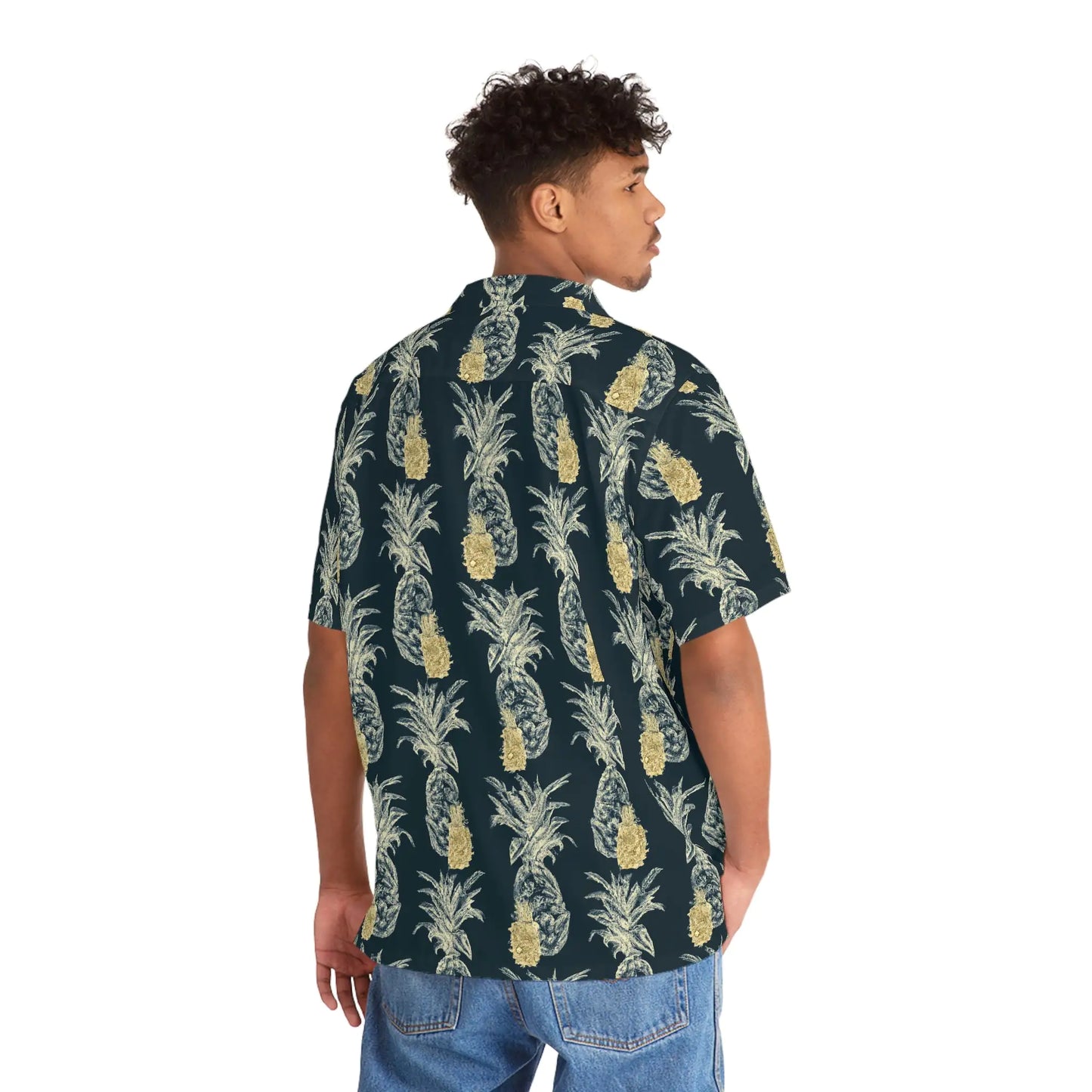 Men's Vintage Pineapple Hawaiian Shirt - Tropical Fruit Print Collection
