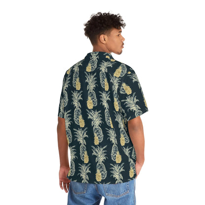 Men's Vintage Pineapple Hawaiian Shirt - Tropical Fruit Print Collection